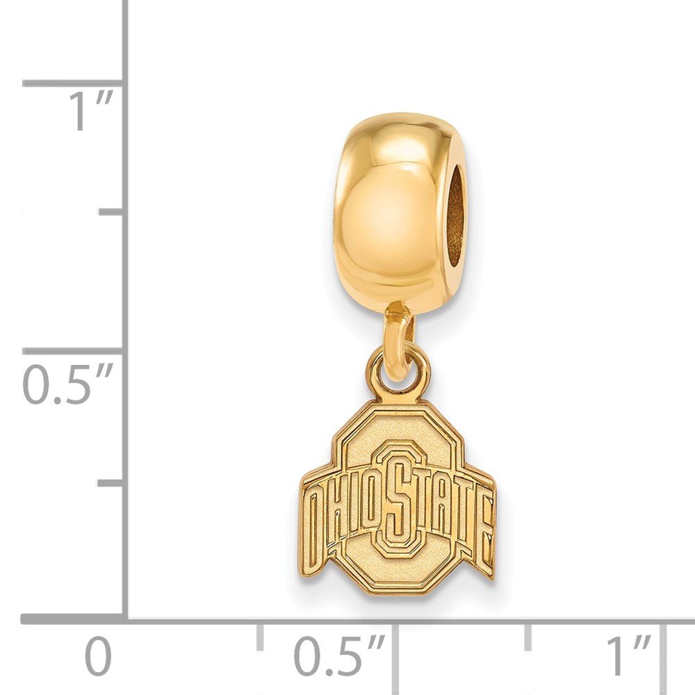 Ohio State Bead Charm Extra Small (3/8 Inch) Dangle (Gold Plated)