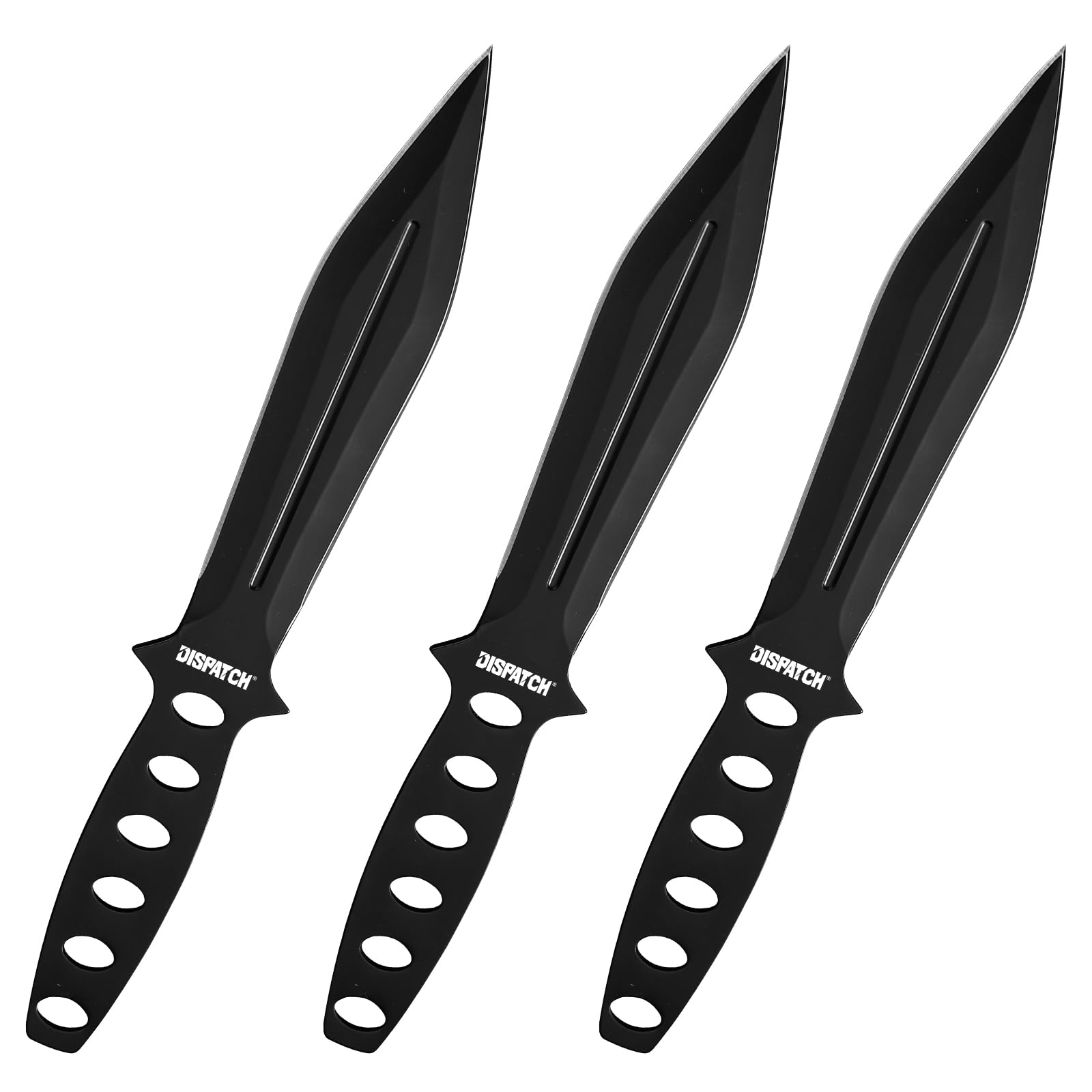 Dispatch Stainless Steel Throwing Knives Set of 3 with Nylon Sheath Well Balanced Kunai Throwing Knife for Recreation and Competition