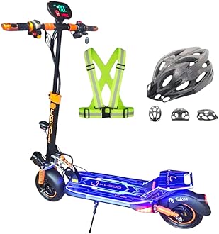 KukoKirin E10 Max Electric Scooter 2025, 2000W Motor, 48V Battery, LED Lights, 15/25/65 km/h, Foldable & Adjustable, with huge LED display meter, with Free Gifts Helmet & Wearing Vest.