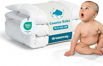 DREAMWAY Baby Duvet 300 g/m2 – Child – 75 x 120 cm – Anti-Dust Mite | Baby Cot 60 x 120 cm – Anti Dust Mite – 100% Soft Microfibre – Oeko-TEX Certified – Baby Blanket for All Seasons