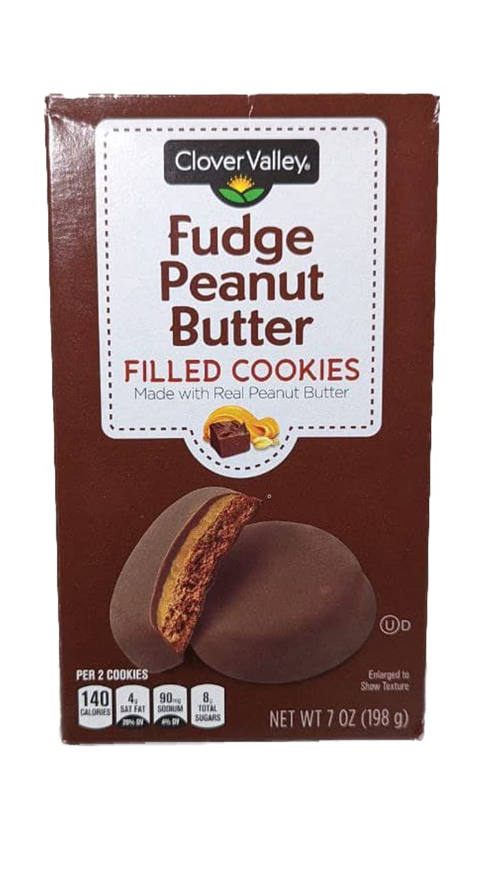 Clover Valley Fudge Peanut Butter Filled Cookies 7 Ounce