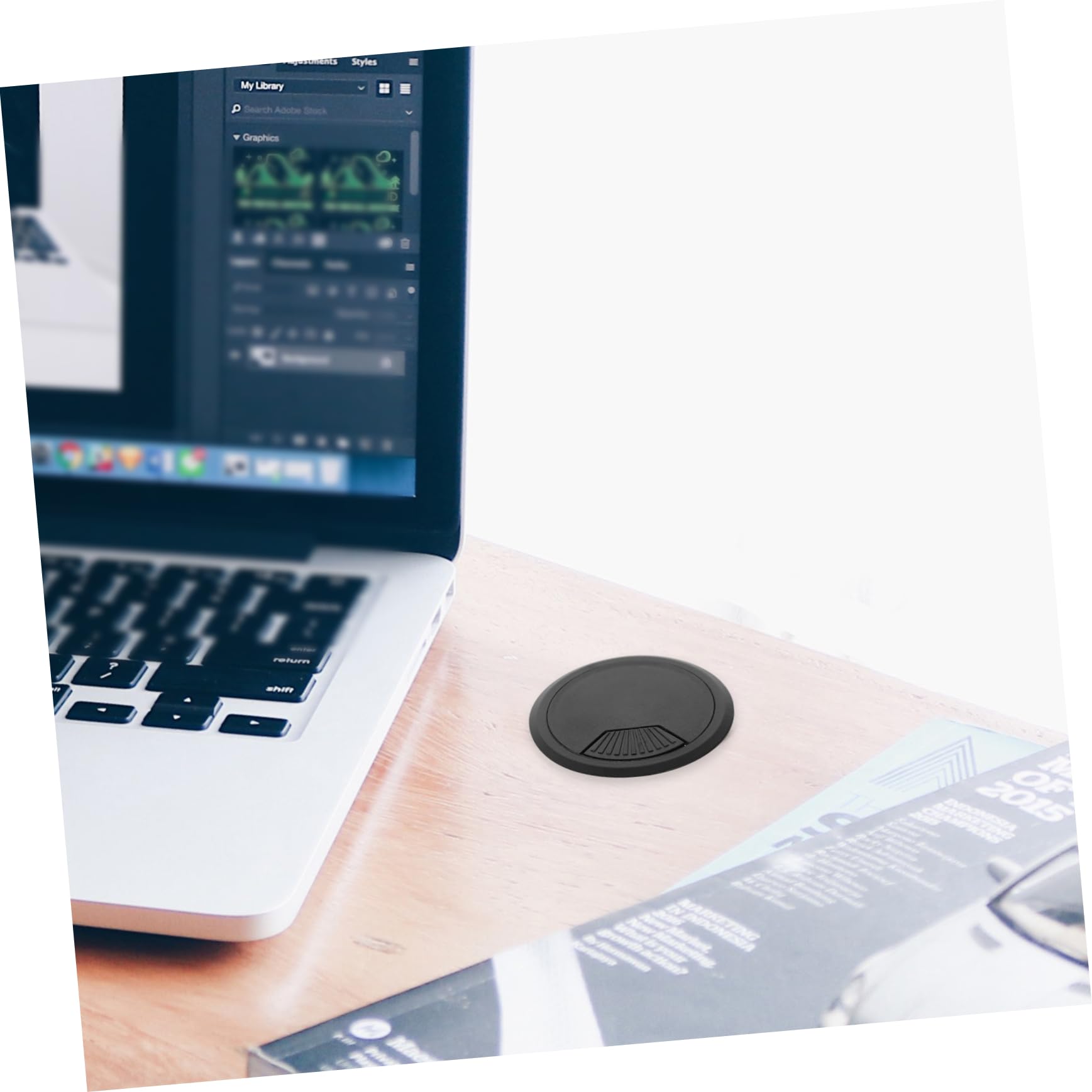 Lot De 5 Cache-Trous De Câble Rond 50 Mm en Plastique Abs, Passe-câbles De Bureau, Œillet De Bureau pour Rangement Et Organisation des Câbles sous Meubles Et Bureaux