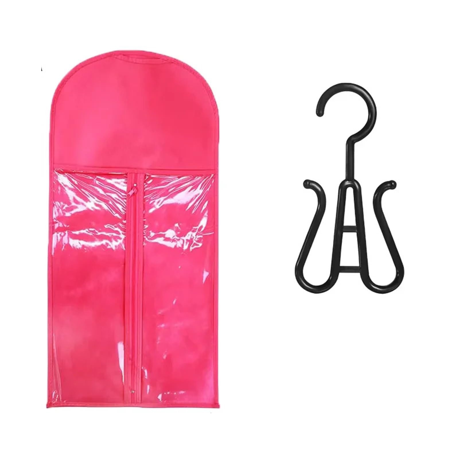 Wig Storage Bag Wig Storage Bag With Hanger Holder Case Wigs Pouch Water Dust-Proof Organizer Protect For Professional Hair Extensions(Rose red 1pc)