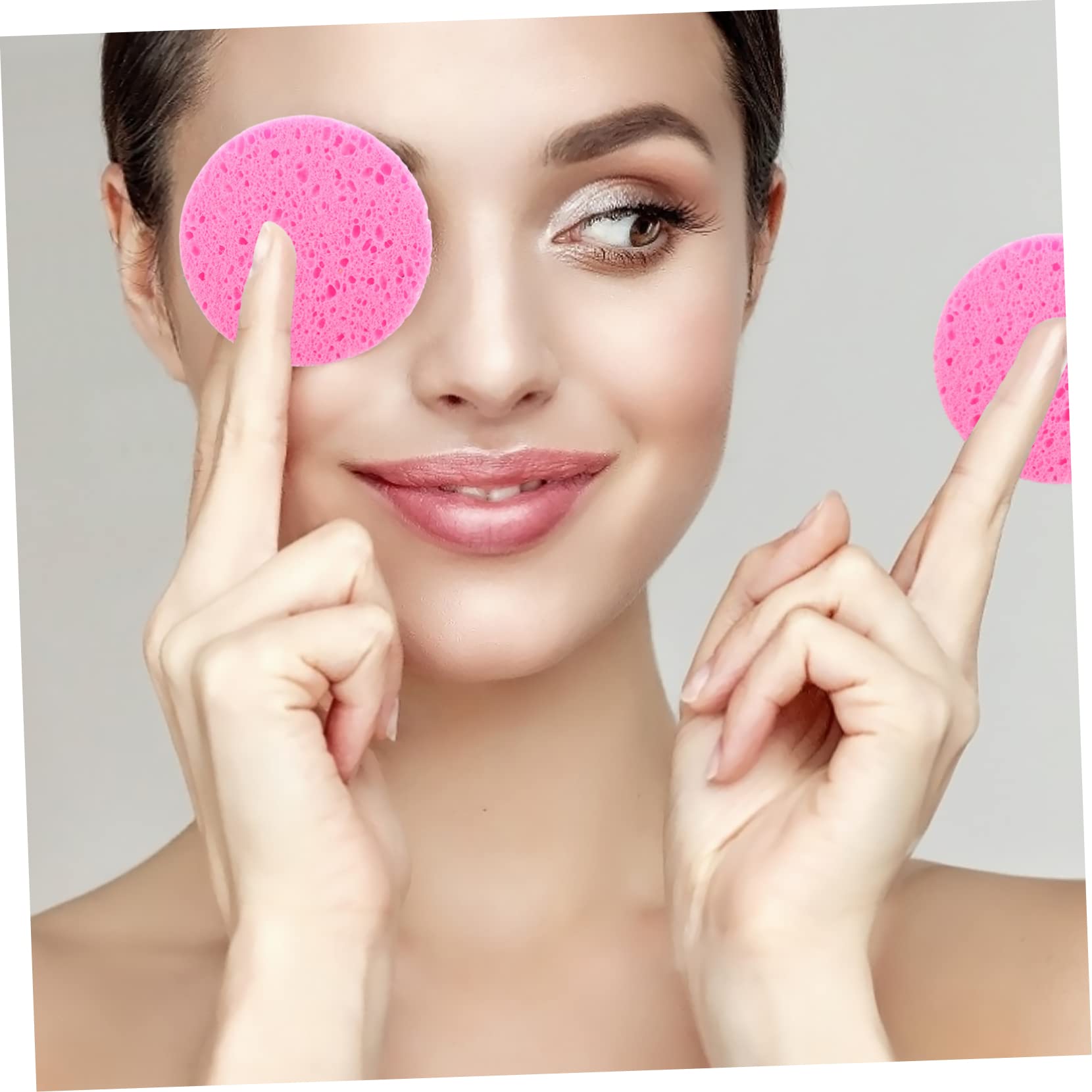 FRCOLOR 90pezzi Spugne Per Rimozione Makeup e Esfoliazione Spugnette Cellulosa Riutilizzabili Per Facciale Adatte e Colori