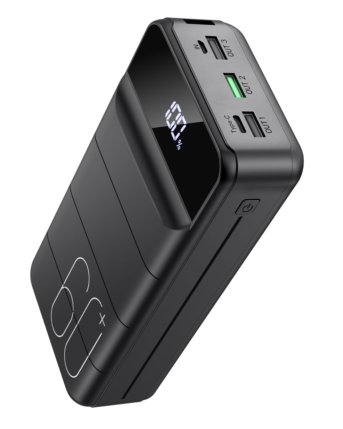 Power Bank 60000mAh Con Ricarica Rapida 120W – Batteria Portatile Con Torcia LED Per Outdoor E Viaggi (Nero) - 5
