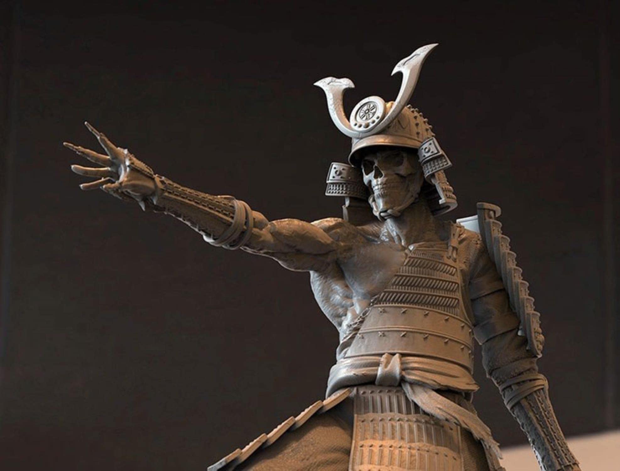 ZHANGJING 1/24 75mm 1/18 100mm Resin Model Kits Skelett Samurai unmontiert unlackiert RA-276