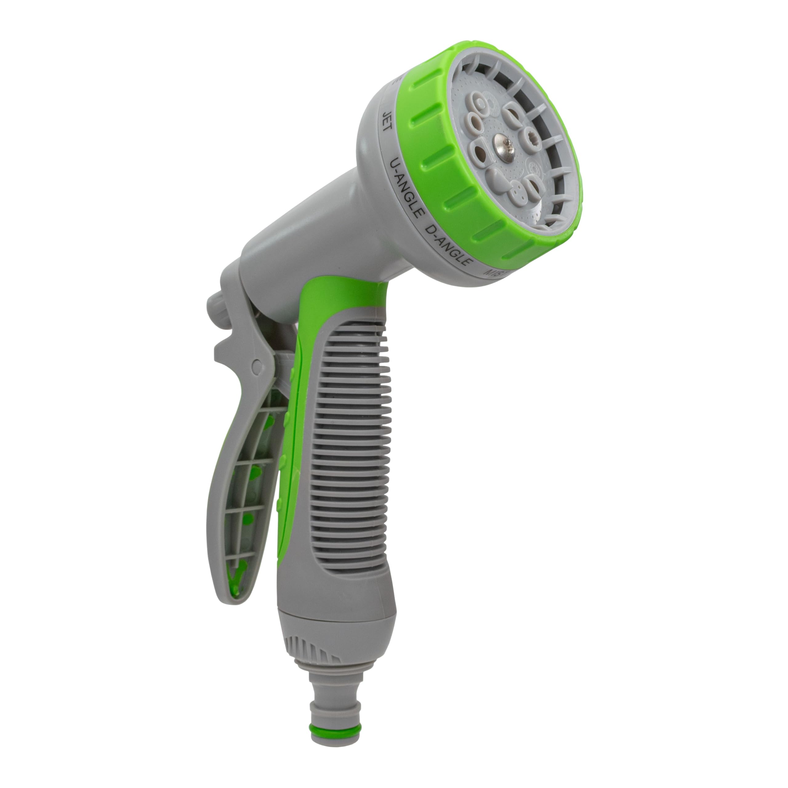 Clothing Estates Green/Grey - Adjustable Multi-Pattern Hose Water Sprayer Gun With Quick-Connect Adaptor And Trigger Lock