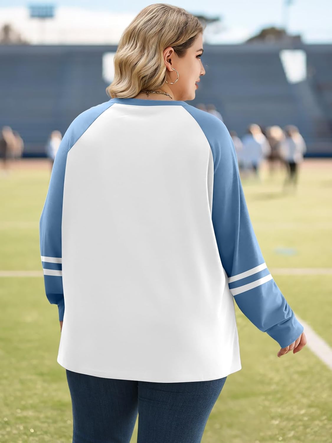 Plus Size Football Shirts Women Game Day Graphic Long Sleeve Shirt Sunday Funday T-Shirts Casual Football Fan Tee Top - Image 8