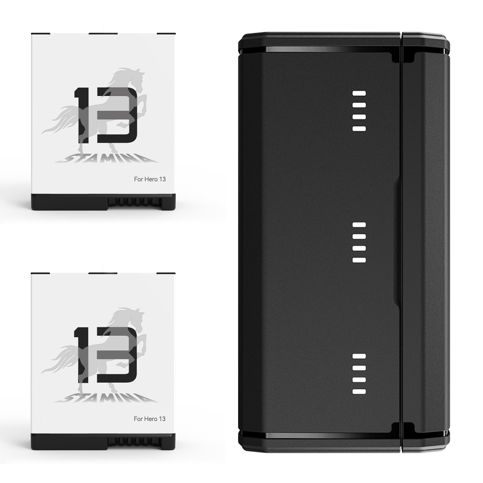 Ładowarka do akumulatora Go pro Hero 13, gniazdo 3 akumulatorów, 2 akumulatory/etui do szybkiego ładowania USB do Go pro Hero 13 z kablem typu C, torba do przenoszenia, w pełni kompatybilna z