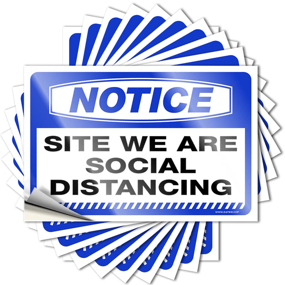 Signs for E Bike Cool Man Uv Resistant Notice Site We are Social Distancing | Funny Vinyl Door Decals Peel and Stick(20X30CM-1Pcs)