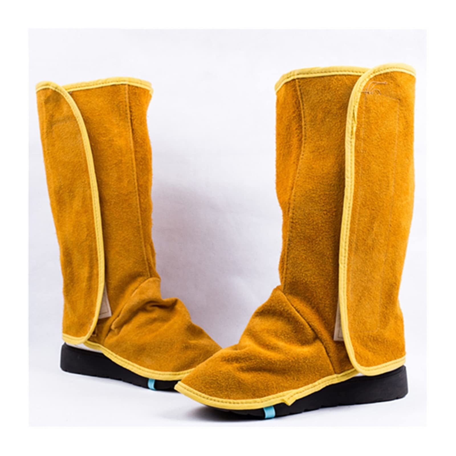 Tablier soudeur, 1 paire Spats de soudage en cuir chaussures de protection des pieds couvrent la chaleur résistante à la flamme de soudage ignifuge couvercle de coque de sécurité(33cm)