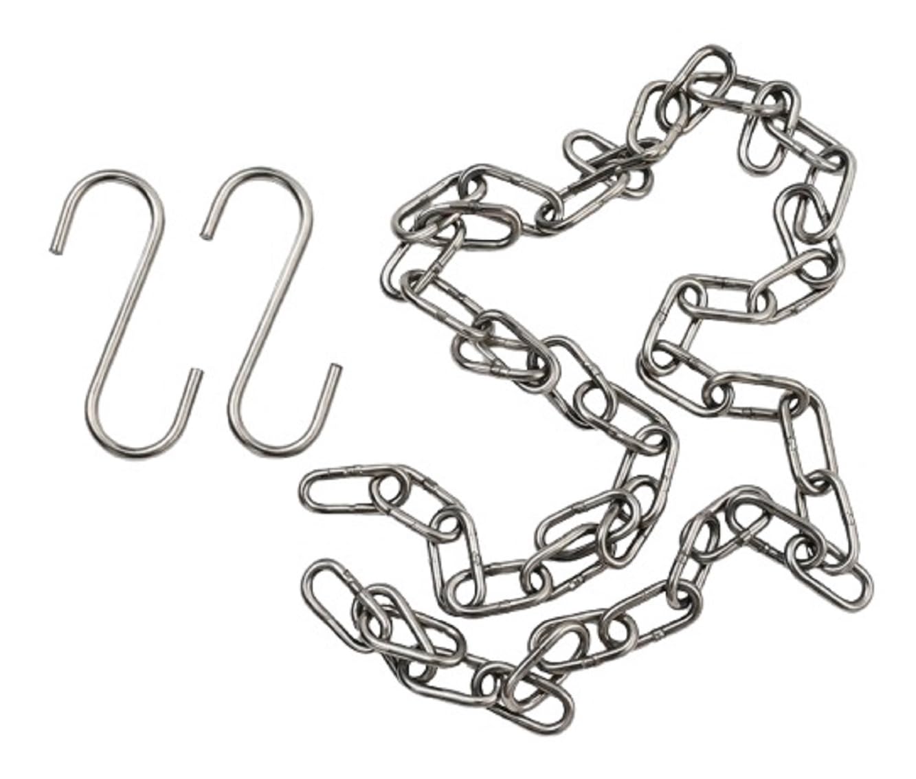 Q1 Beads 3 mm Stainless Steel Chain 2 Feet Long with 2 Pcs. S Hook Lightweight, Utility, Garden Hanging Plants/pots – Balcony or Indoor décor (Chrome)-Pack of 1 (2 Feet)