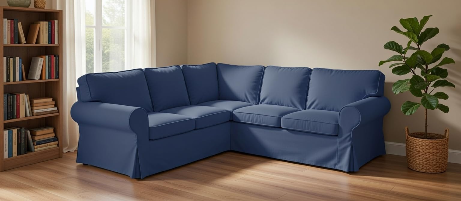 Amazon｜厚手のコットンIKEA Ektorp 2 2ソファカバー交換用は、IKEA