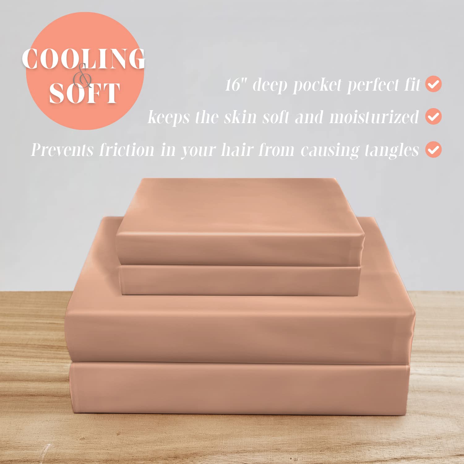 Elegant Comfort Lujoso Juego de sábanas de satén Sedoso de 4 Piezas, Agradable a la Piel y al Cabello, Resistente a Las Arrugas, la decoloración y Las Manchas, con Bolsillos Profundos, sábana Bajera