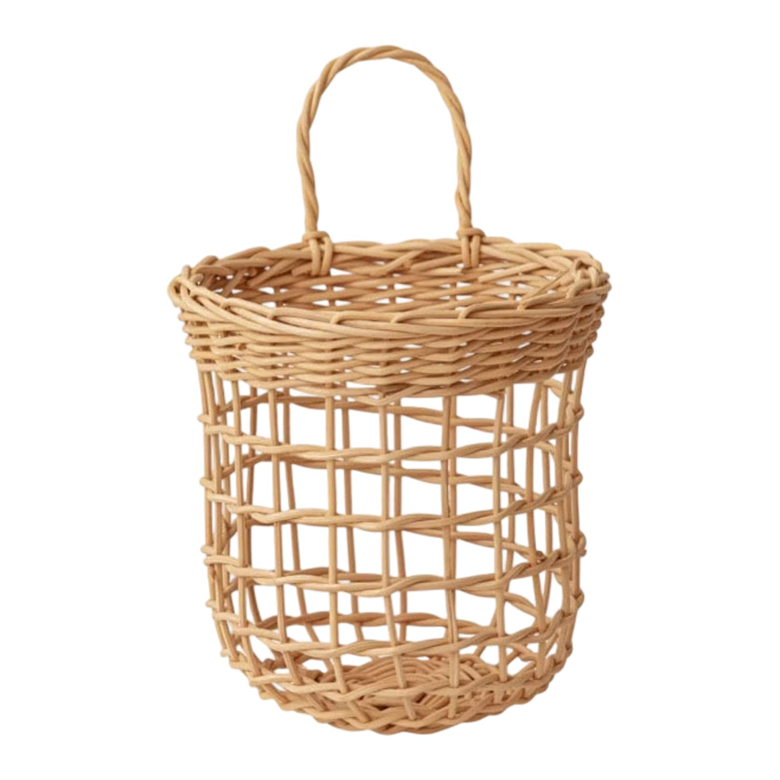 HENYGEN Large Wicker Storage Bin Breathable Handcrafted Basket Handwoven Container for Bedroom Bathroom Organization Interlaced Basket