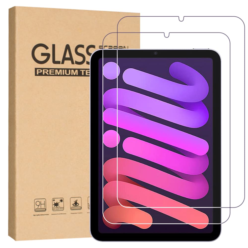 T Tersely [2 Pack] Screen Protector for iPad Mini A17 Pro, iPad Mini 7th/6th (2024/2021), HD Tempered Glass Screen Guard for iPad Mini 7/6