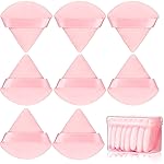 8 Pcs Cotton Powder Puff Face,JASSINS Triangle super soft for Both dry and wet Makeup Setting/Concealer/Loose and Body Powder/Foundation/Blush Makeup Sponge Set (Pink)