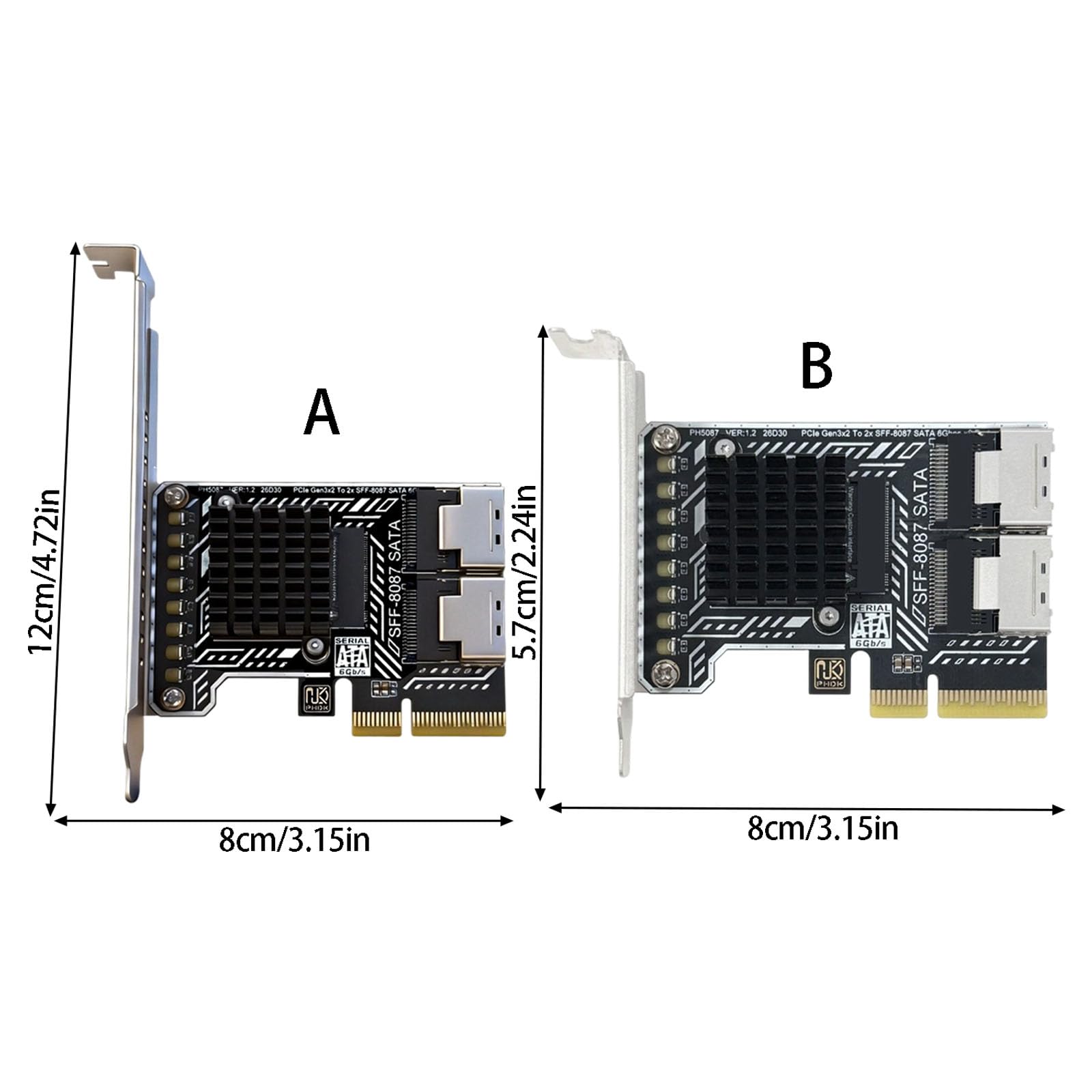 Scheda espansione archiviazione Gen3 con 2 porte SFF-8087, A