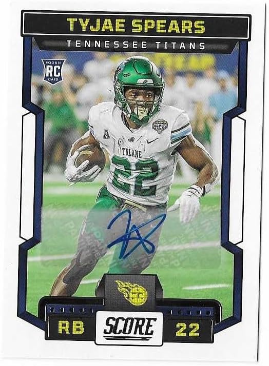 2023 Score Football #325 Tyjae Spears Rookie Signature Auto Autograph Tennessee Titans