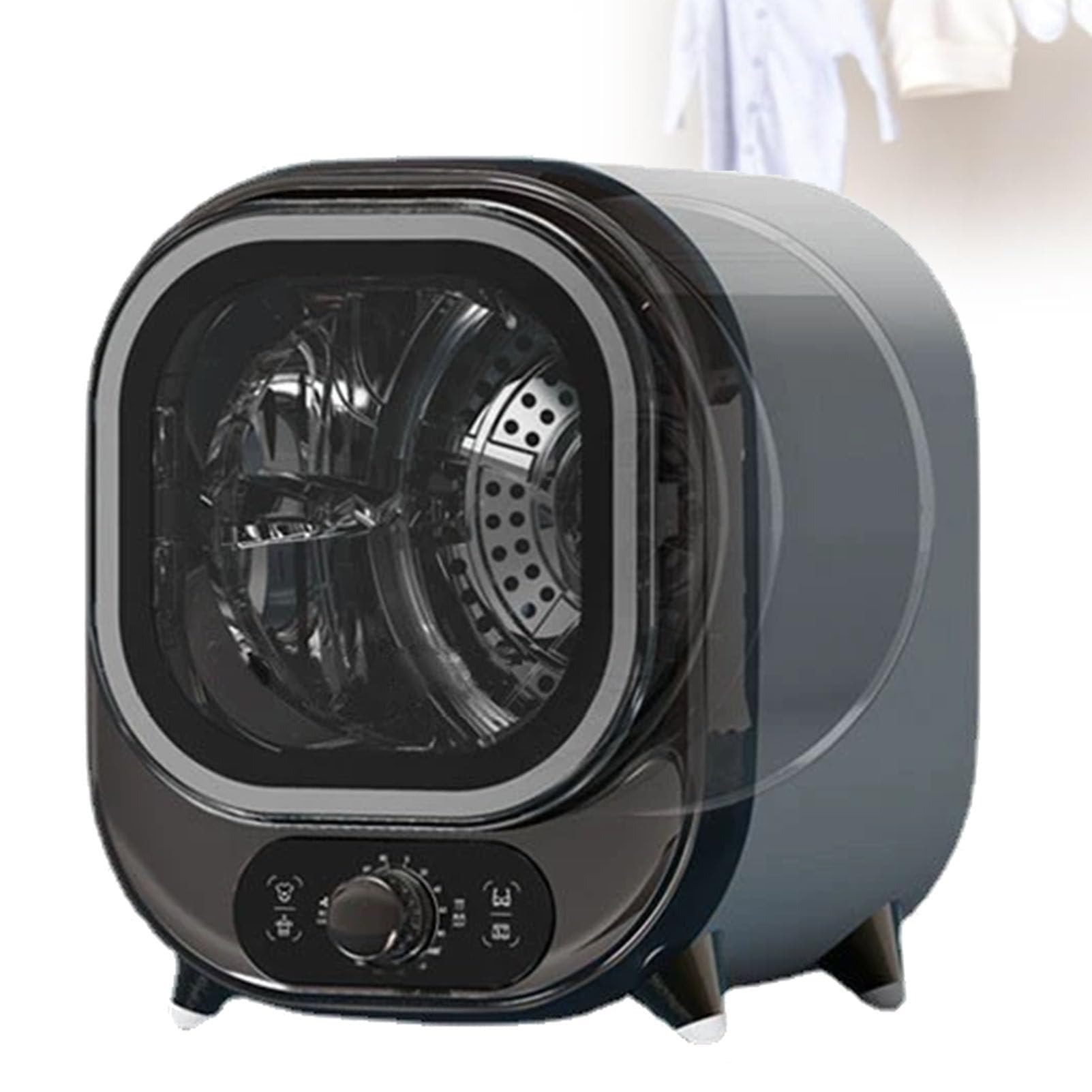 Mini Secadora, Secadora Eléctrica Compacta De 450W Con 2 Modos De Secado Y Temporizador, Secadora Ventilada De 5 Kg, Para Uso Sobre Encimera O Montaje En Pared(Electroplated blue)