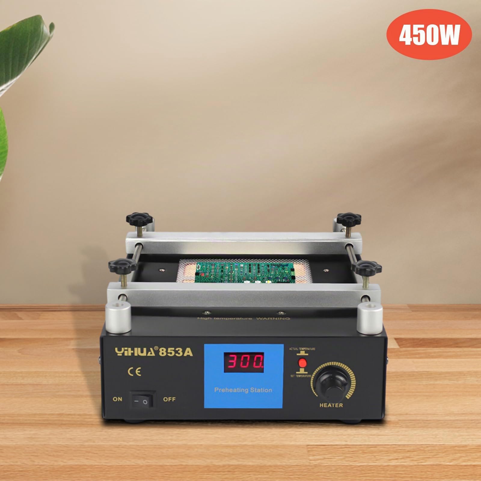 853A Station de chauffage, plaque chauffante, antistatique, inoxydable, 450 W, 220 V