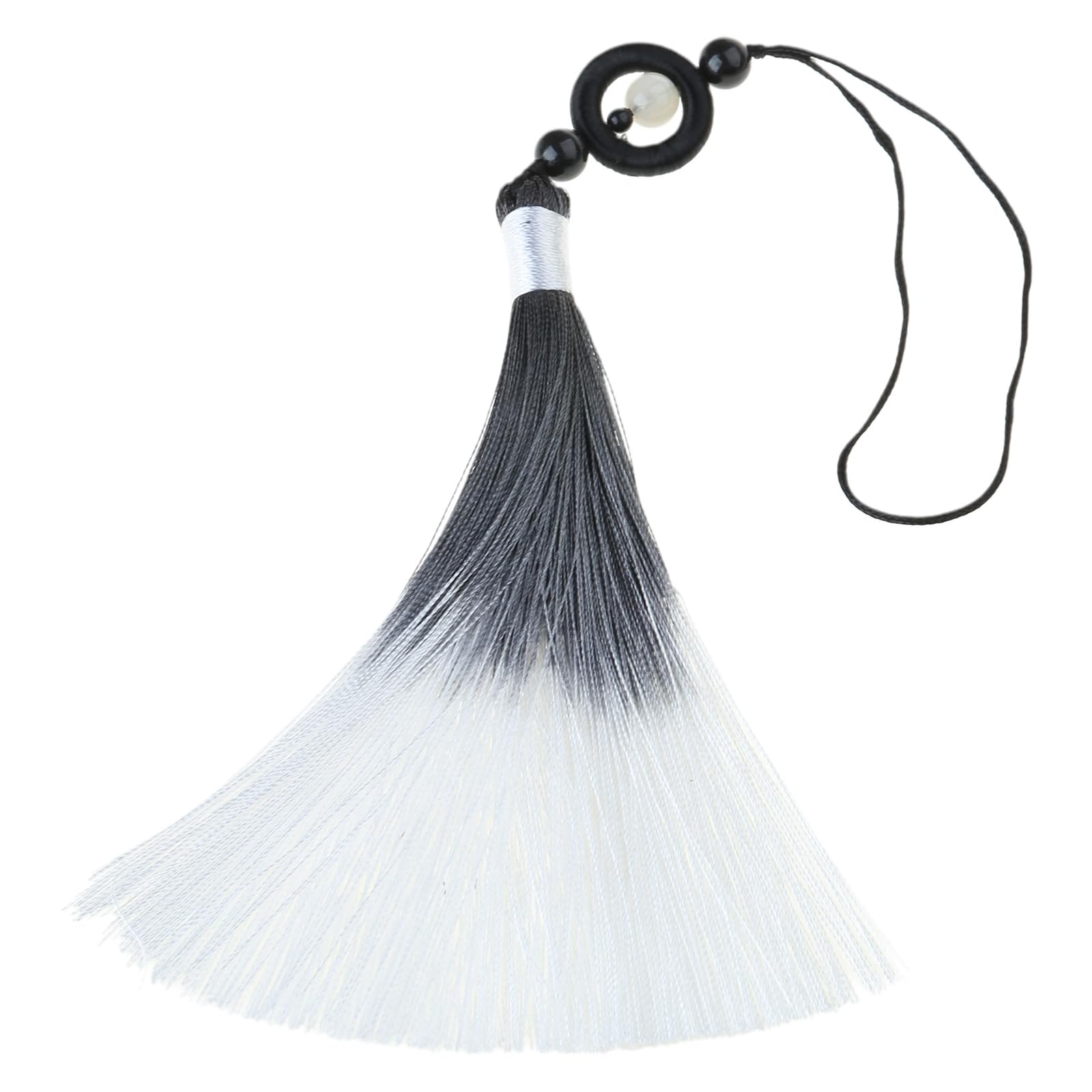 Hattba White Elegant Polyester Taiji Swords Tassels For Martial Arts And Cultural Decoration Decorative Luck Beads Fringe Pendant