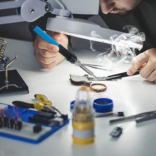 Miniatura 7 de Kit de soldador, temperatura ajustable 13 en 1 60 W, herramienta de soldadura electrónica con interruptor de encendido/apagado, 5 puntas