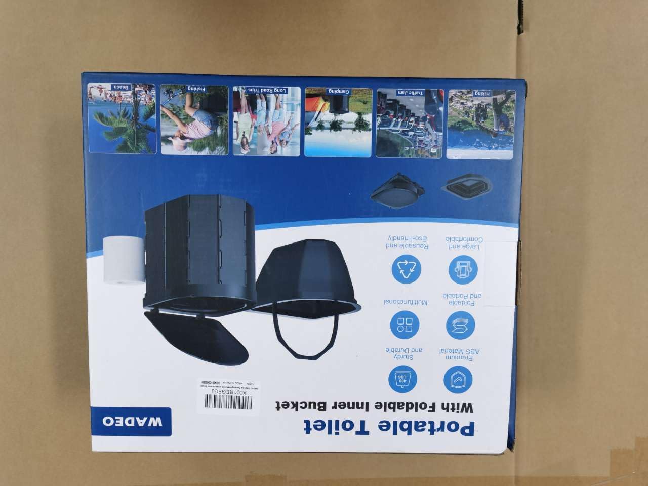 WADEO Upgraded Camping Toilet with Liner, Portable Toilet for Adults with Sturdy Support & Comfortable Seat, Travel Toilet with Lid & Toilet Roll Holder, Perfect for Camping, Trip, Car 12 612sj9aTpoL. AC SL1280