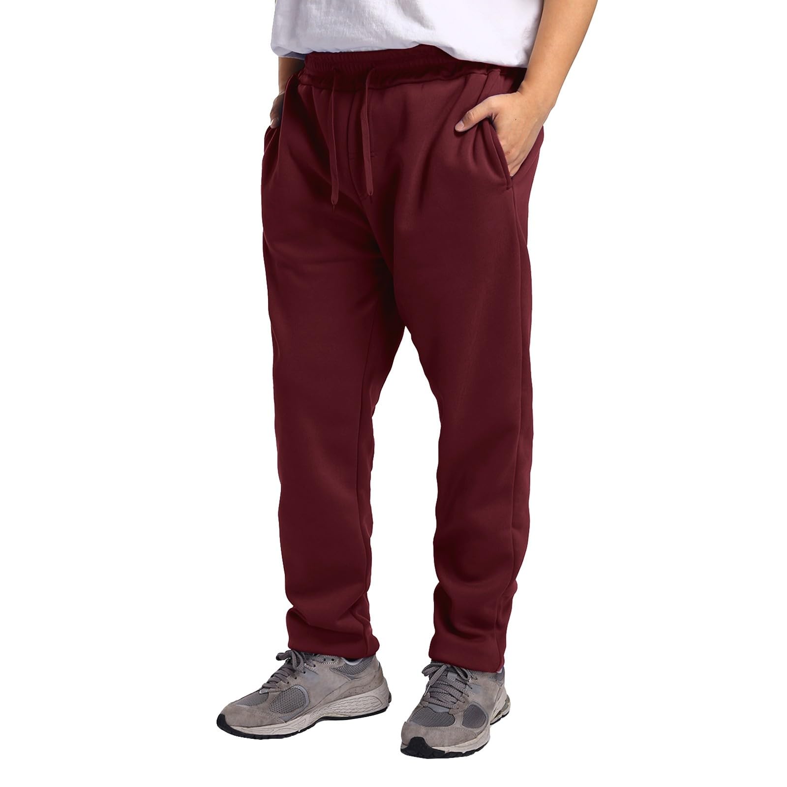 Baggy Sweatpants for Men Fall Casual Wide Leg Pants Gym Workout Athletic Pants with Pockets Elastic Waisted Lounge