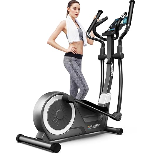 HARISON Elliptical Machine for Home 350 LBS Capacity, Magnetic Elliptical Exercise Machine with 16-Level Resistance Control, Elliptical Trainer with 21IN Stride