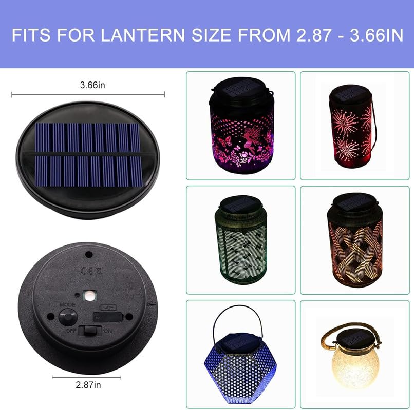 YJFWAL Pezzi di ricambio per luci solari, 8 colori opzionali, diametro 9,5 cm, 10 lumen, lanterne LED, copertura, pezzi di ricambio solari per lanterna solare