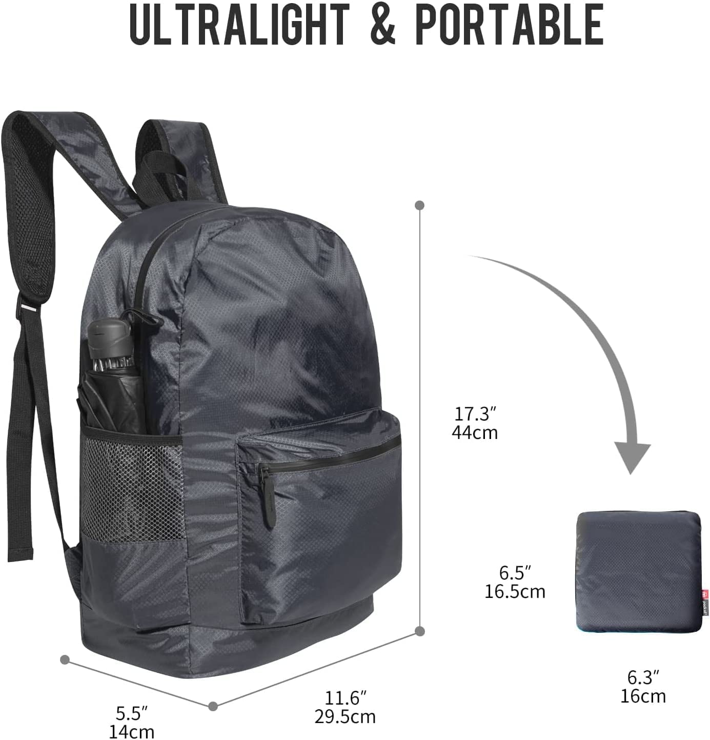 pack all Zaino leggero da 18 litri, Evelina, taglia unica