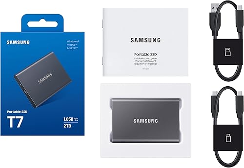 Miniatura 8 de Samsung T7 SSD portátil, unidad externa de estado sólido de 2 TB, velocidades de hasta 1,050 MB/s, USB 3.2 Gen 2, almacenamiento confiable
