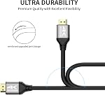 4k HDMI câble 50 FT,Haute vitesse HDMI 2.0 Cord, support 4K@60Hz, ARC, HDR, 3D, Ethernet, compatible avec TV, - C'est quoi, ça ? PS4/5, Xbox, Projecteur, Soundbar, Sky, PC, portable
