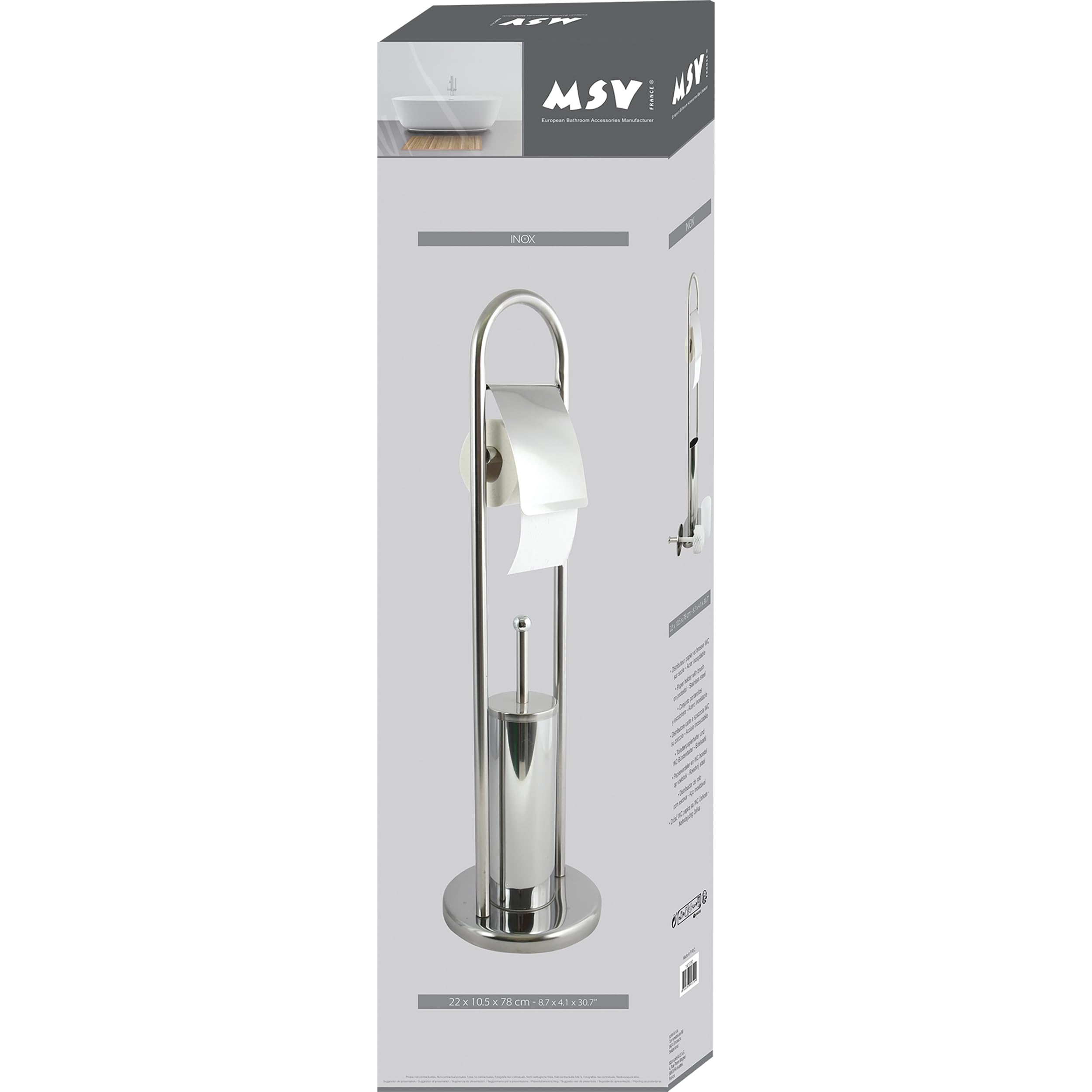 MSV MS723 - Juego para WC, Acero Inoxidable