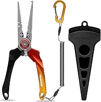Vista 11 de TRUSCEND Lockable Handy Fishing Pliers with Innovative Ergonomic Handle, Saltwater Corrosion Resistant Teflon Coated Fishing Tool, Multi-Function