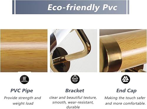 Miniatura 4 de Pasamanos de barandilla de escalera, barandilla de seguridad antideslizante de PVC para escalones de loft interiores, contra la pared, barra de