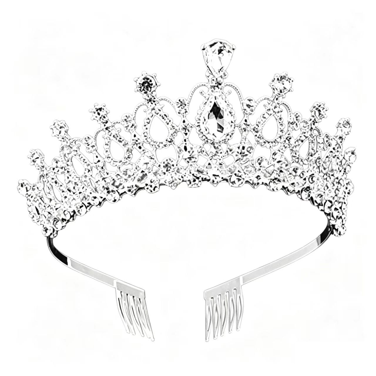 Diadema de reina estilo diosa con pedrería fina para novias exclusivas