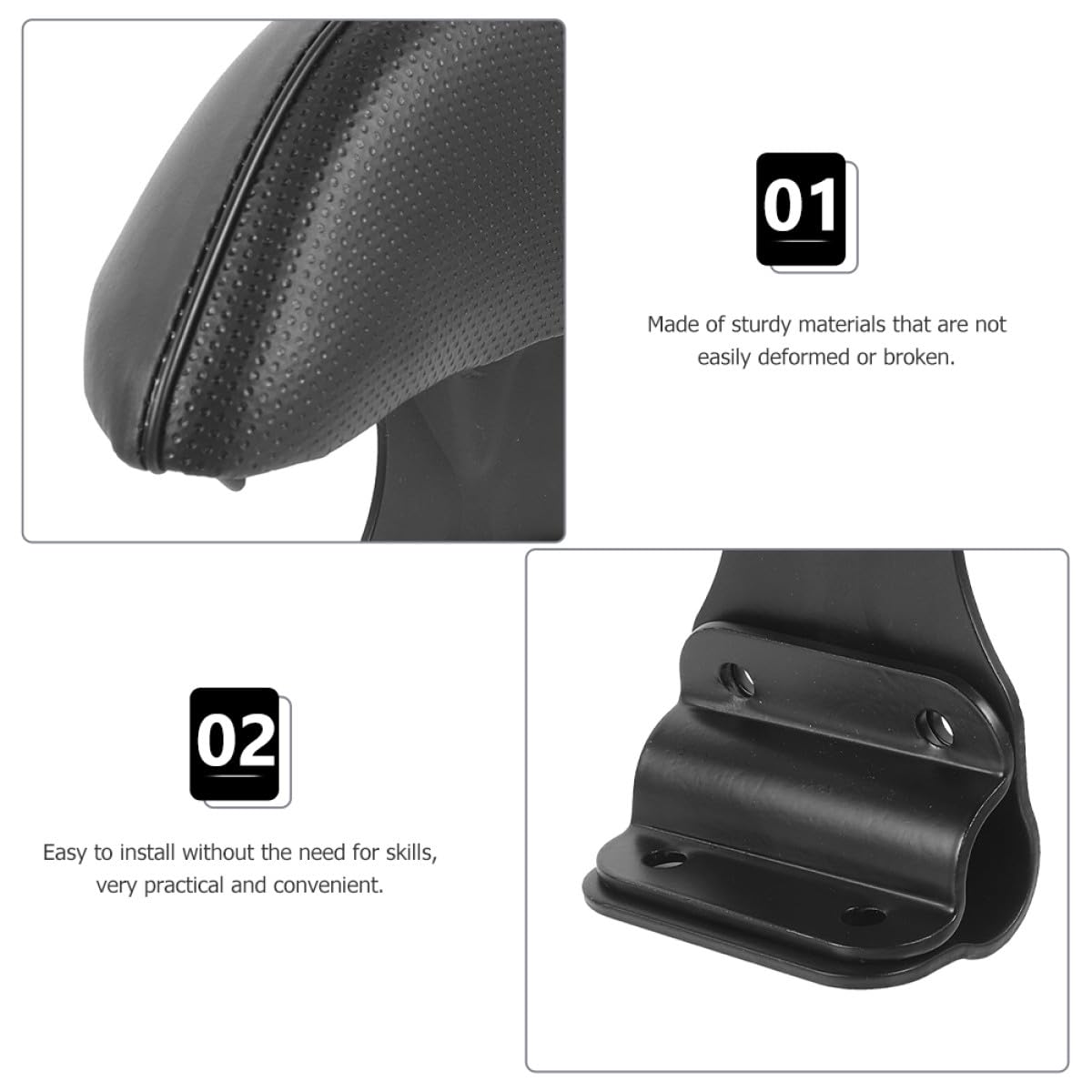 CALLARON Coussin Noir de Dossier Ergonomique pour Vélo Électrique en Mousse Pu Support Confortable Facile à Installer pour Cyclisme en Plein Air