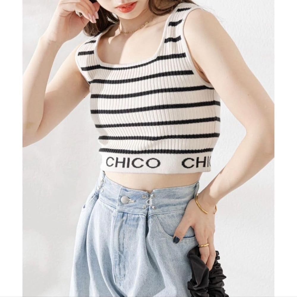 Amazon.co.jp: chico 裾ロゴクロップドタンクトップ : ホビー