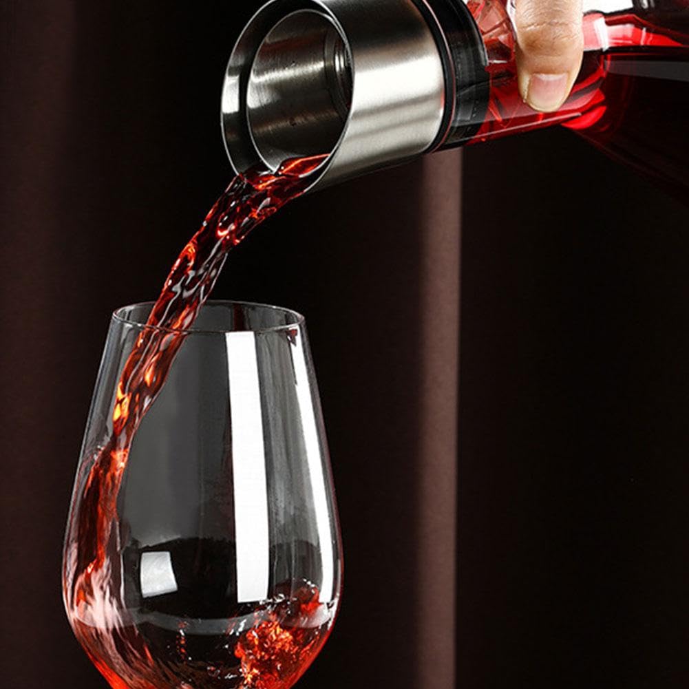 Decanter Per Vino Revella 1500 Ml Con Aeratore Integrato E Filtro In Acciaio – Base Iceberg, Cristallo Senza Piombo