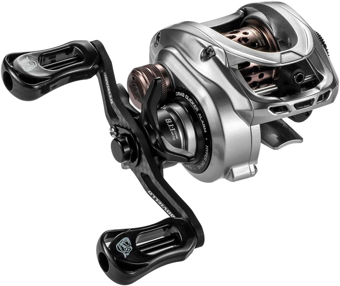 HICC50 Compact Baitcaster Fishing Reels - 4.7oz Ultra Smooth Bait Finesse Casting 30 Magnetic Brake, 7.1:1/8.1:1 Ratio10+1 Double Shield Bearing for Saltwater Freshwater with Dual spools