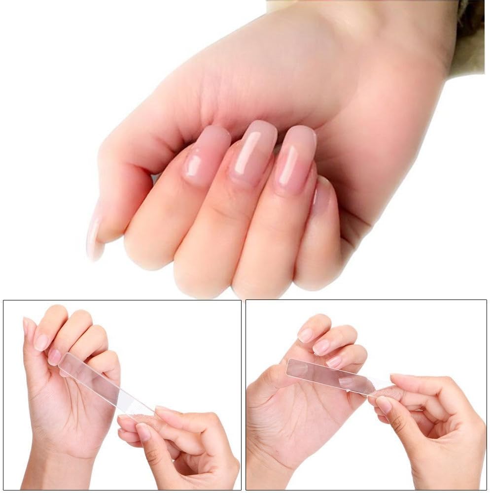 Nano-Technology Glass Nail File Shiner and Buffer Block, Nail Polish Tool with Case, Crystal Nail Manicure Tool