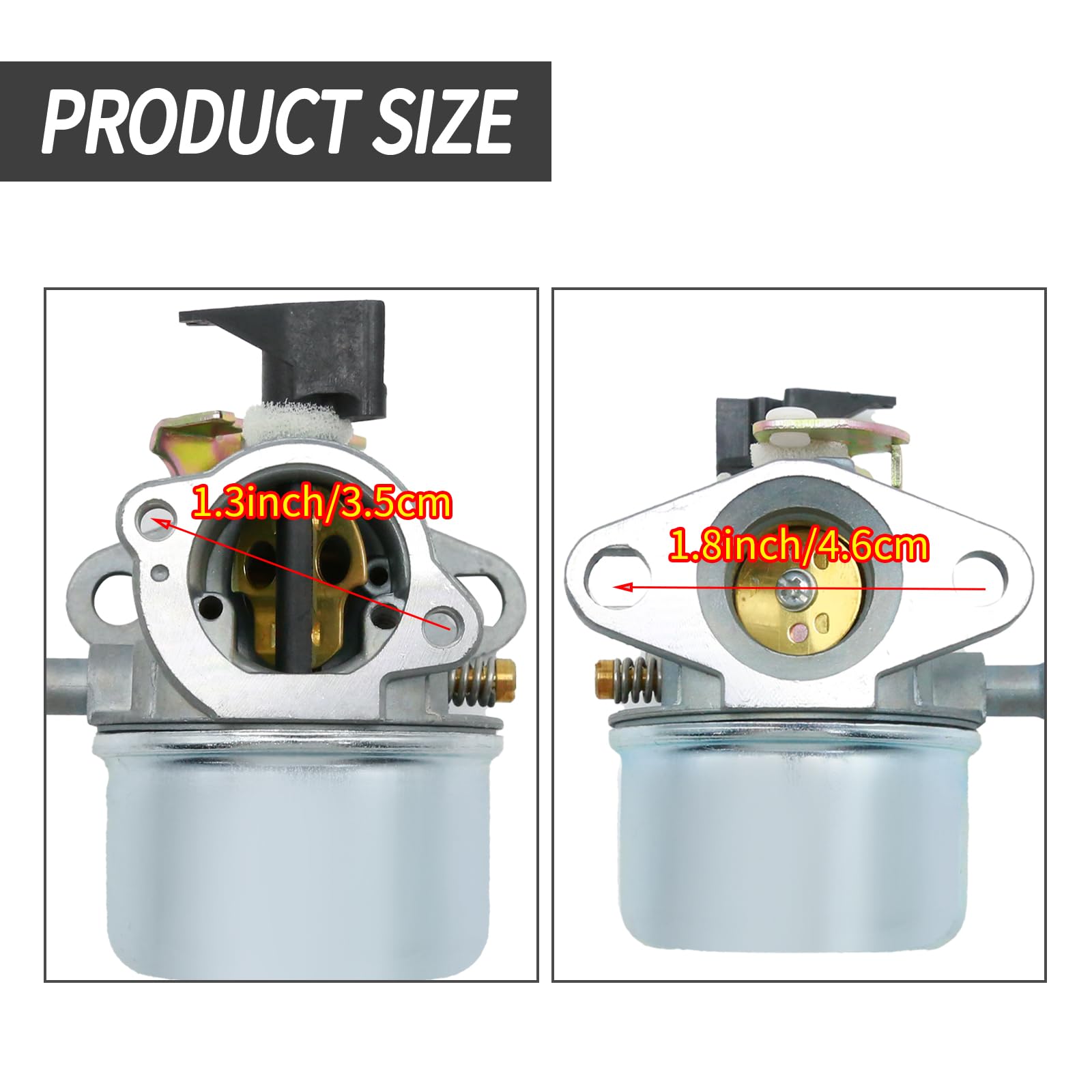 JUUDDENPARTS 498965 Carburettor Carb with Gasket, Replacement for BS Lawn Mower 498965 698056, silver - Image 3