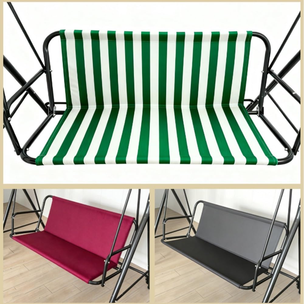 Housse De Siège De Rechange Pour Balançoire De Jardin, 158x54x54cm Tissu 600D Oxford De Rechange Pour Balancelle Chaise Extérieur 2 3 Places, Durable(Gray-white stripes,168x56x56cm)