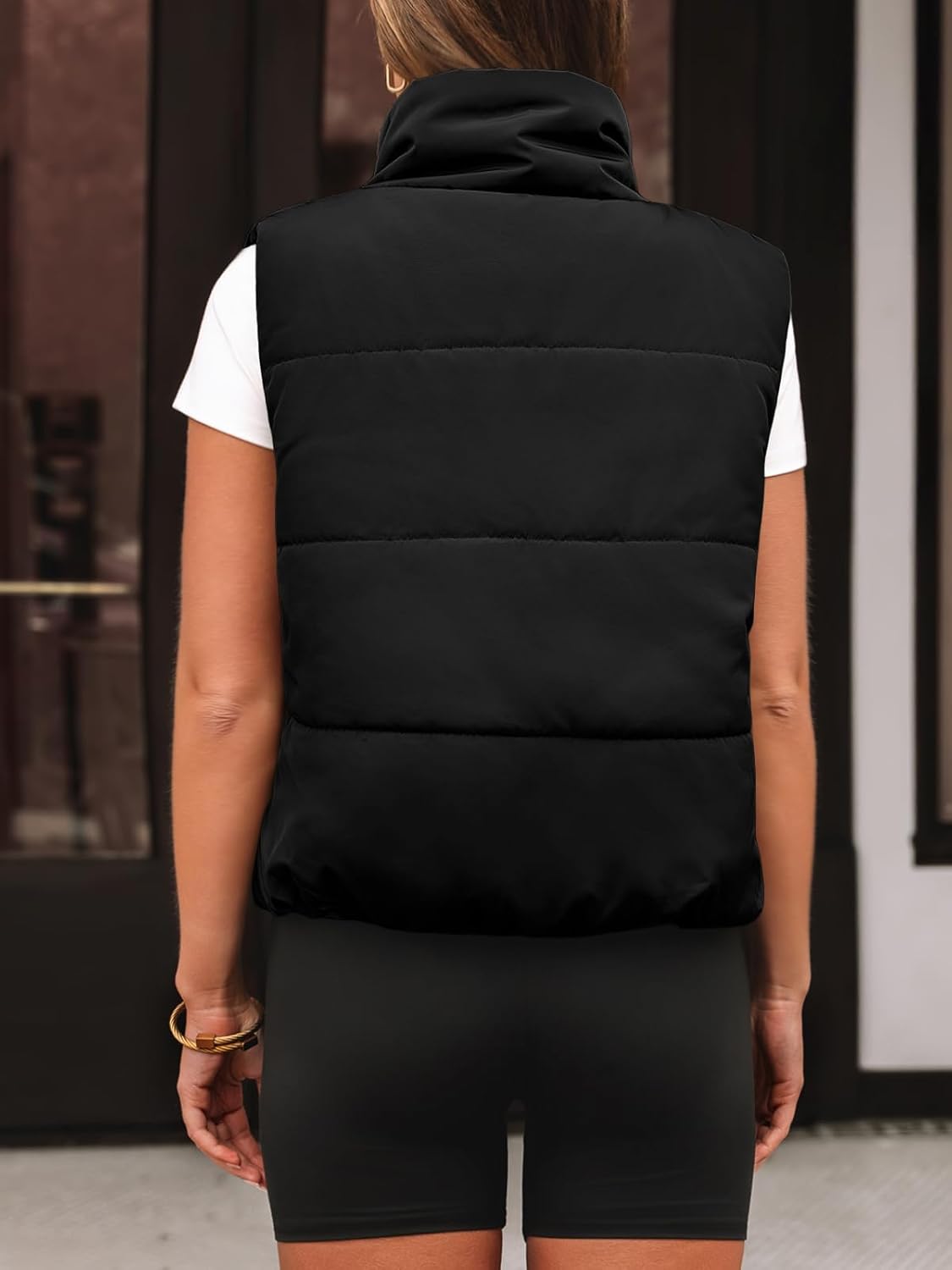 AUTOMET Women‘s Cropped Puffer Vest, Y2K Inspired Sleeveless Gilet for Fall Winter Spring, Casual to Street Outerwear - Image 4