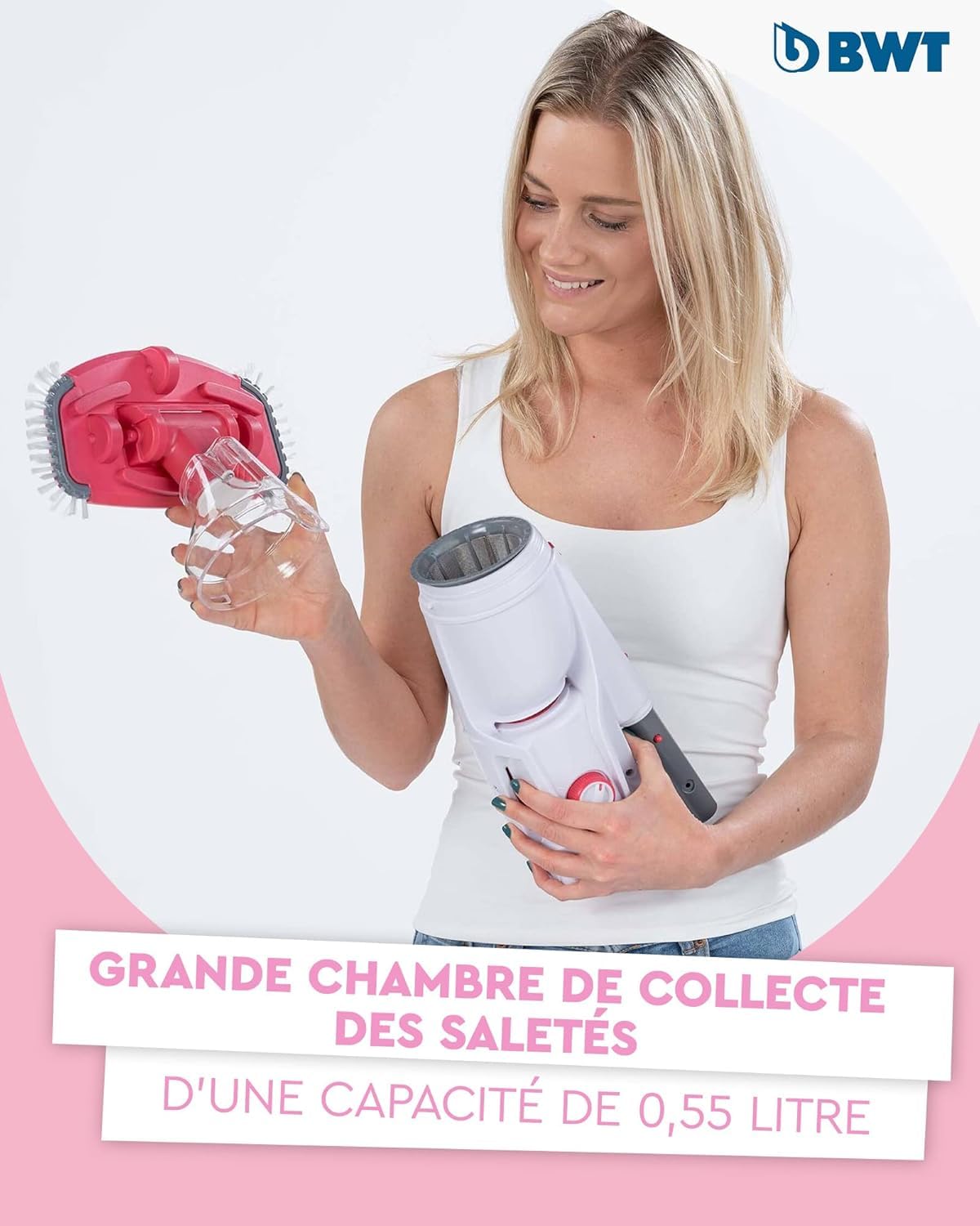 BWT Aspirateur de Piscine BC30 | Nettoyage Efficace de piscines jusqu'à 15 m³ | Fonctionnement sans Fil avec Une liberté de Mouvement maximale | Puissance d'aspiration élevée