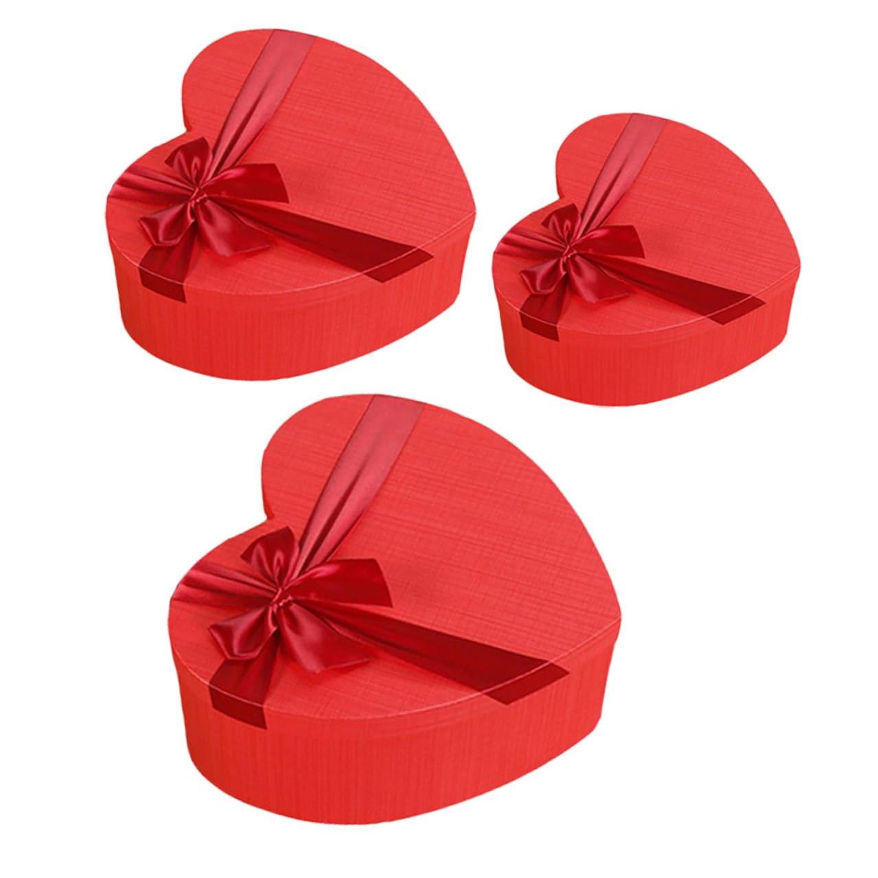 ibasenice Herzförmige Geschenkbox aus Papier mit Deckel für Valentinstag und Geburtstag