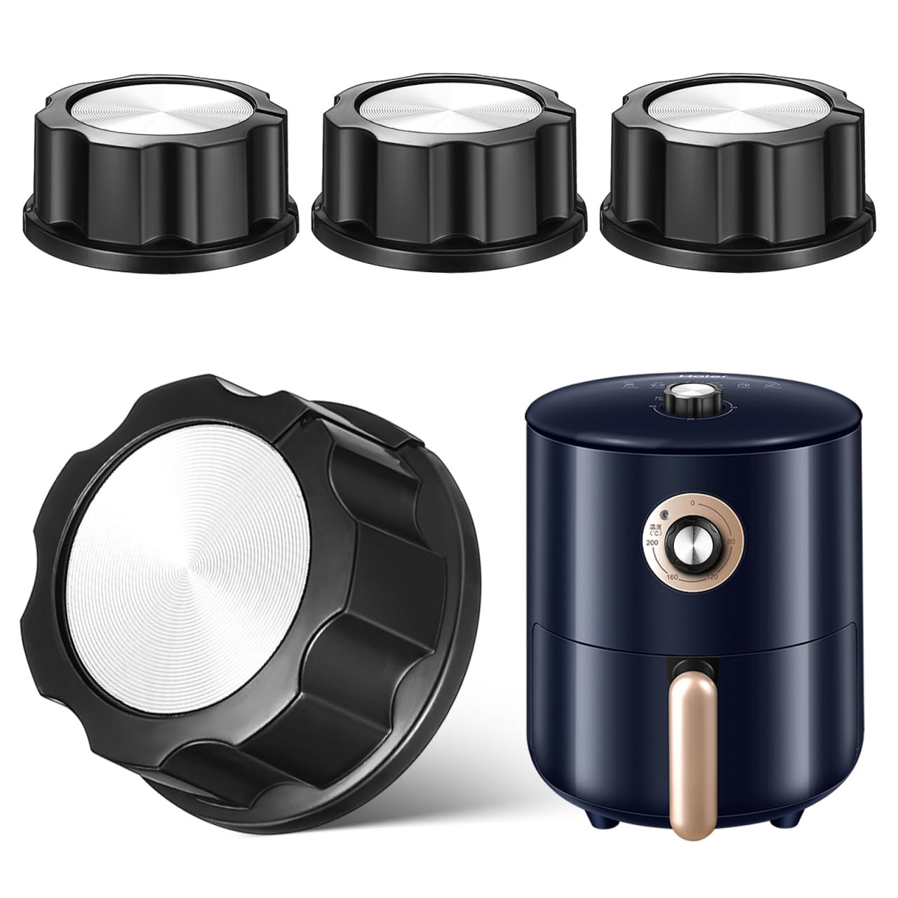 4-Pack Universal Stove Knobs Replacement – D-Shaft 6 mm Gas &amp; Electric Range Burner Control Knob for Kitchen, Air Fryer, BBQ Grill