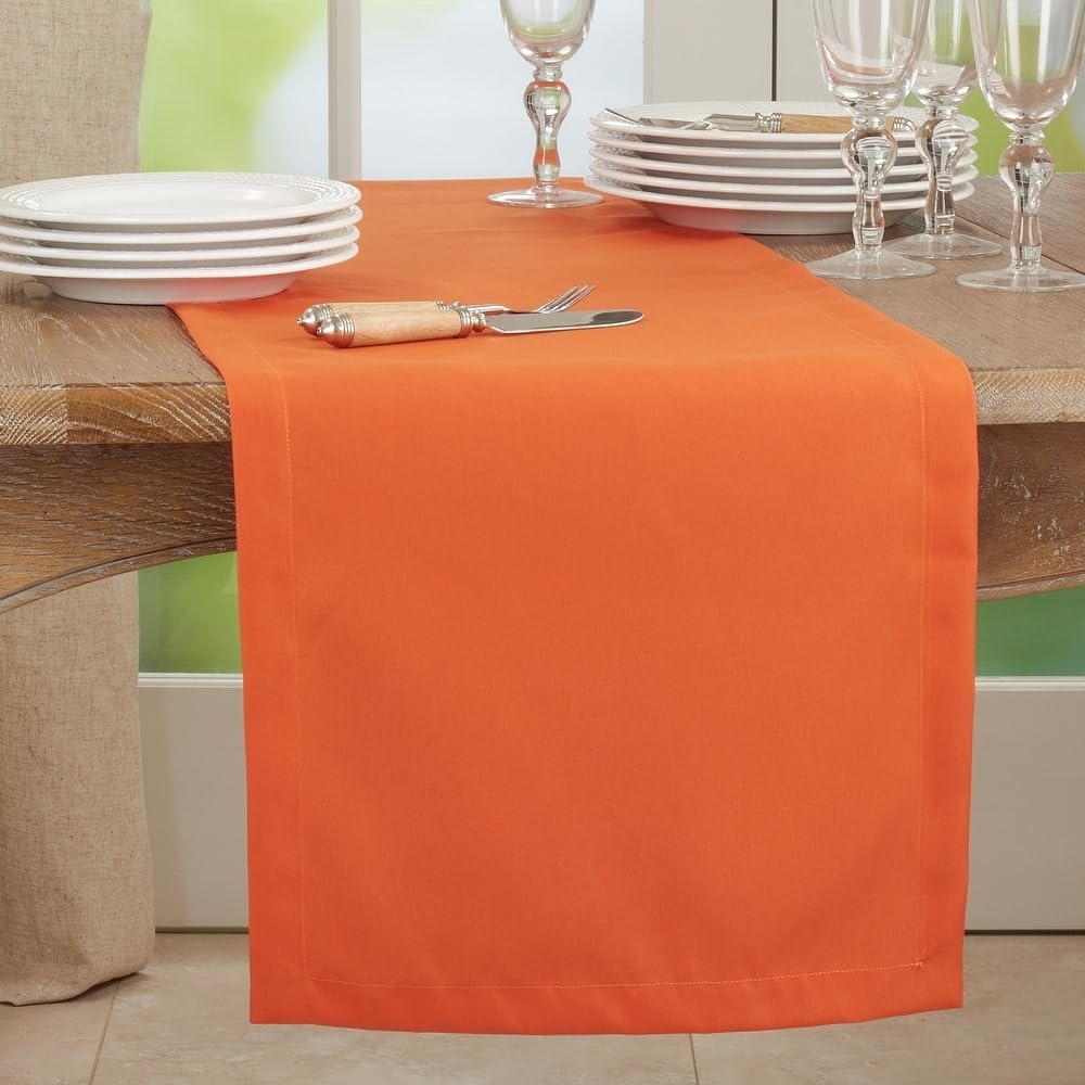 Everyday Design Dining Table Runner Solid Hued Design Size:16"x 72" | Pretty Dark Burnt Orange Color All Seasons Wrinkle Free Machin Washable Soft Plush Rustic Boho Spring Home Decoration